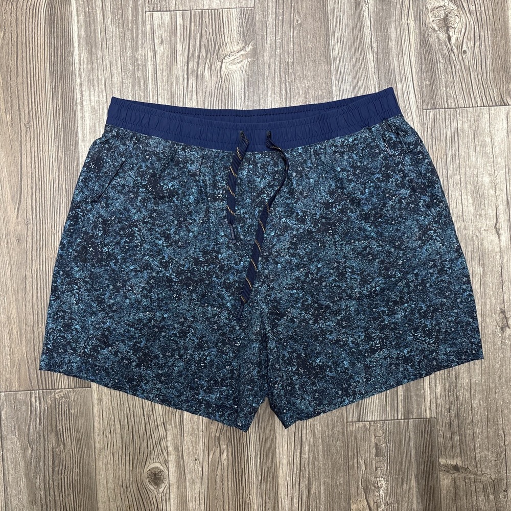 Rhone Men's 5" Pursuit Short Unlined Navy Pebble Print Size Large Activewear